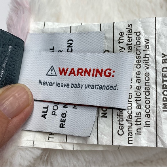 Unicorn lovey white & pink with gold horn super soft plush security snuggles toy - Picture 8 of 10